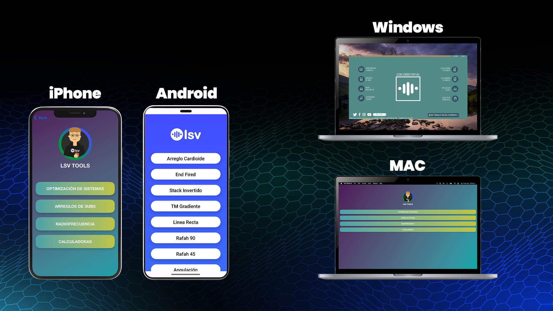 Mockup de LSV Tools en iPhone