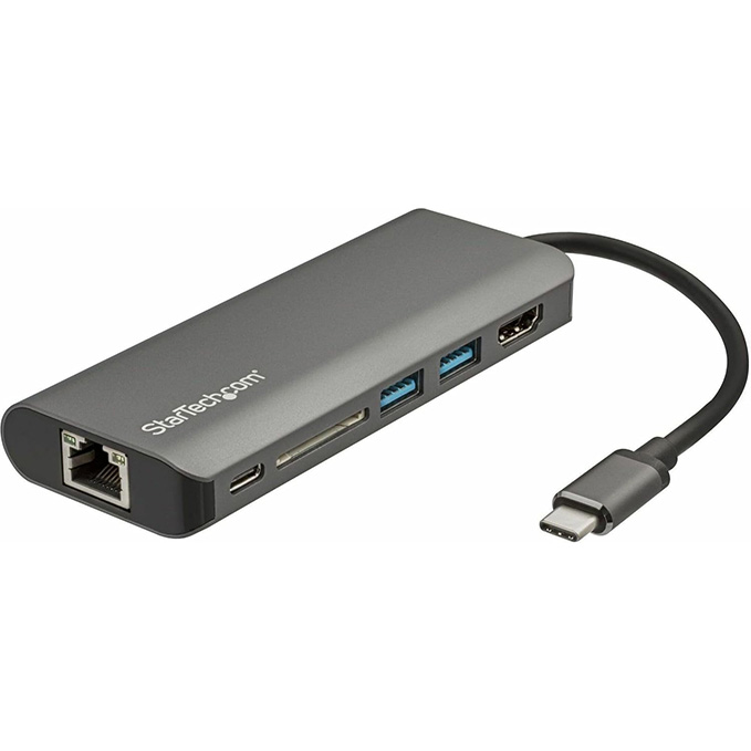 Adaptador USB C StarTech con puerto HDMI y tarjetas SD