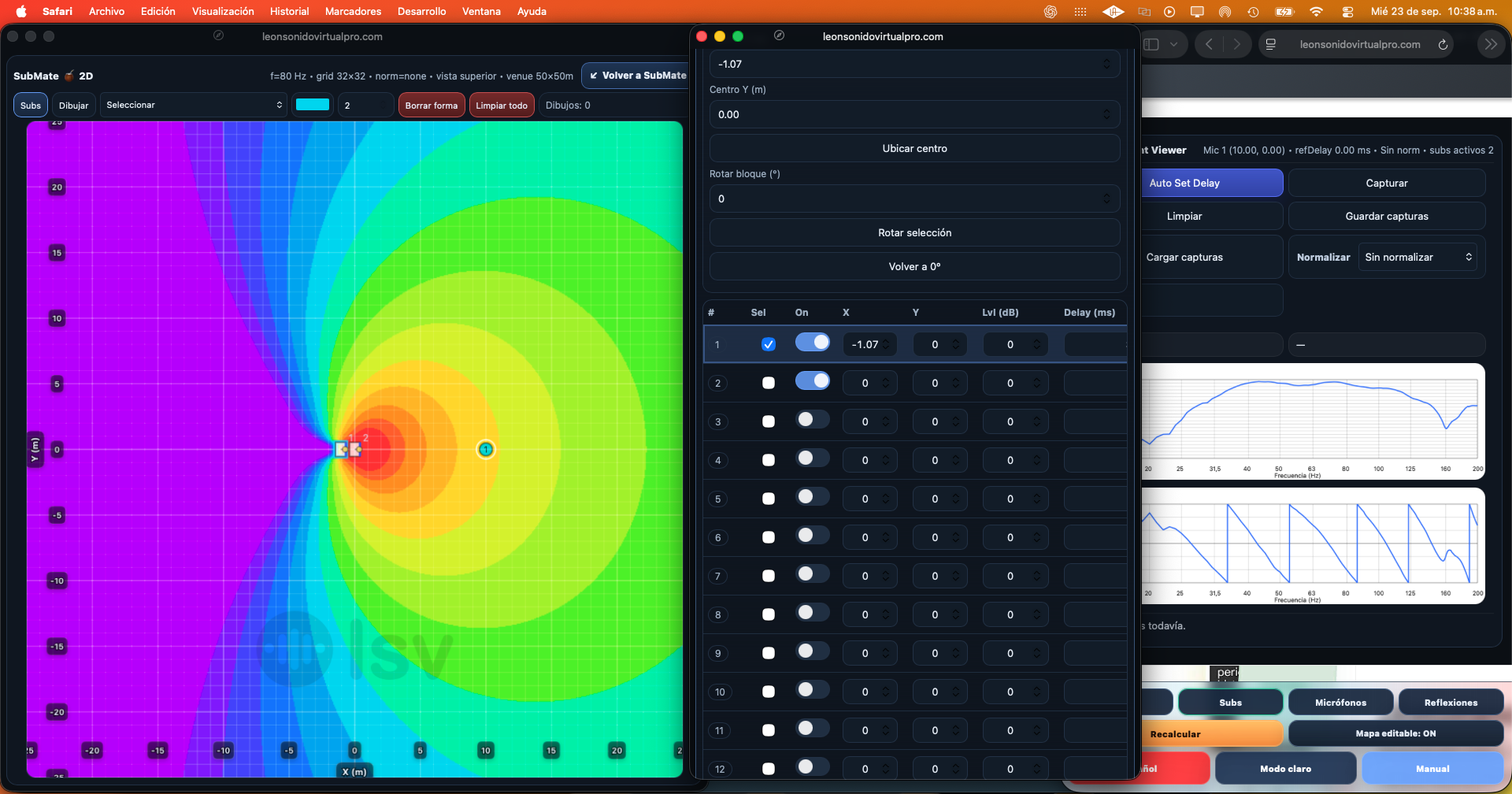 SubMate, software de predicción 2D para arreglos de subgraves